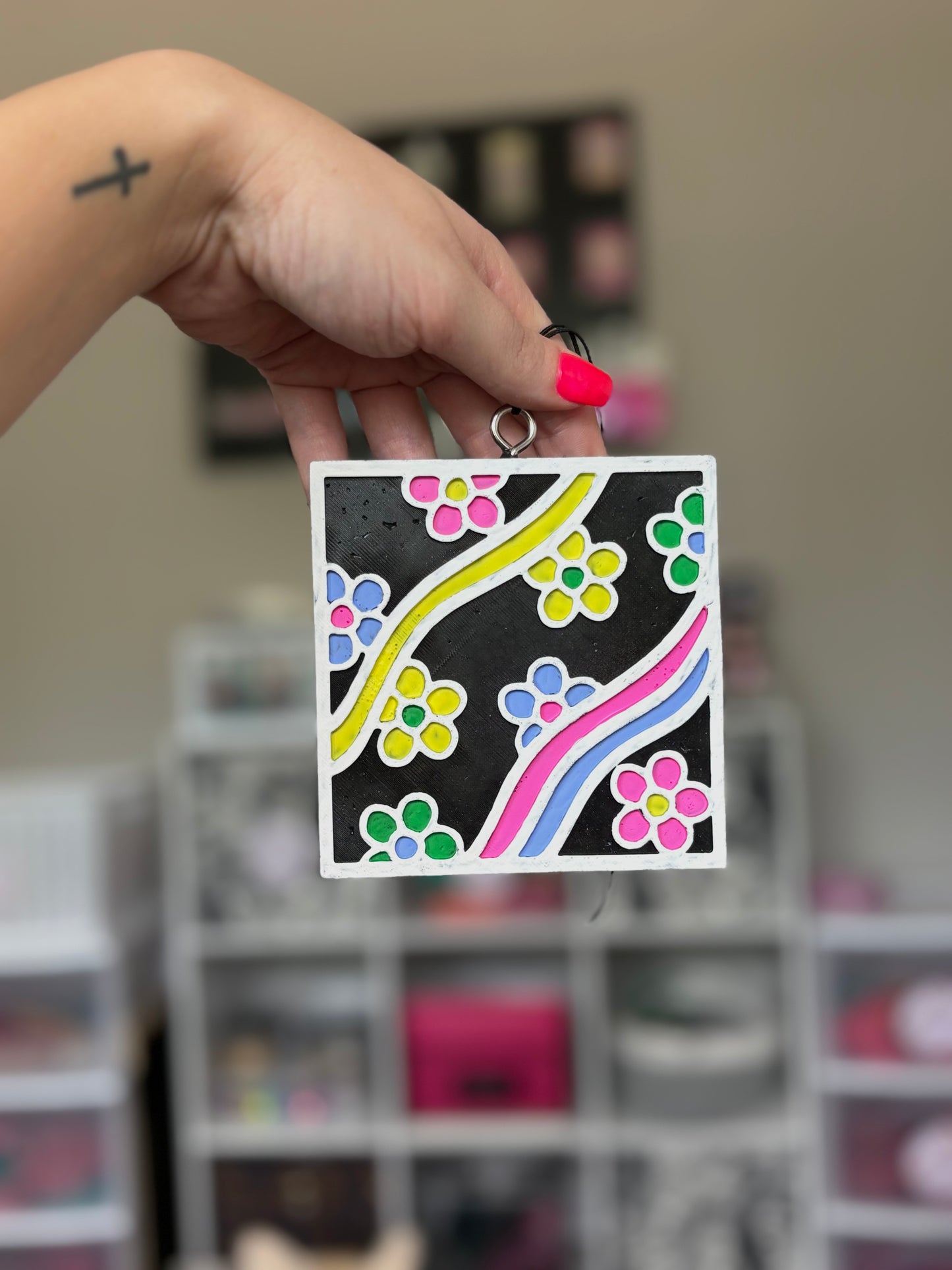 Retro Flower Square